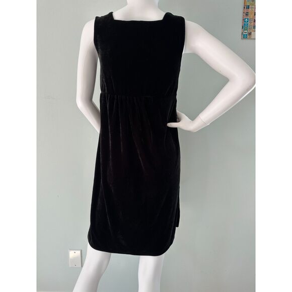 Vintage Y2k Black Velvet Dress with Sequin Bow Detail size Girls 10/12 - Picture 2 of 5